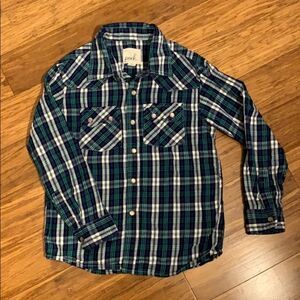 Peek Girls Plaid Snap Button Shirt